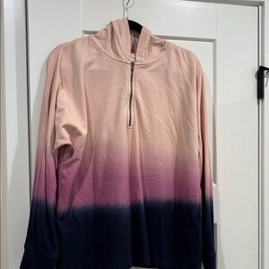 J. Jill Pink Ombre Half-Zip Hoodie